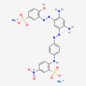 Disodium 2-((4-((2,4-diamino-5-((2-hydroxy-5-sulphonatophenyl)azo)phenyl)azo)phenyl)amino)-5-nitrobenzenesulphonate