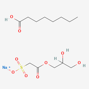 Octanoic acid, monoester with 1,2,3-propanetriol, sulfoacetate, sodium salt