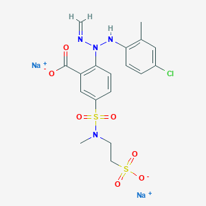 molecular formula C18H19ClN4Na2O7S2 B12731527 Disodium 2-(3-(4-chloro-2-tolyl)-1-methyltriazen-2-yl)-5-((methyl(2-sulphonatoethyl)amino)sulphonyl)benzoate CAS No. 83249-41-6