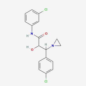 N-(3-Chlorophenyl)-beta-(4-chlorophenyl)-alpha-hydroxy-1-aziridinepropanamide