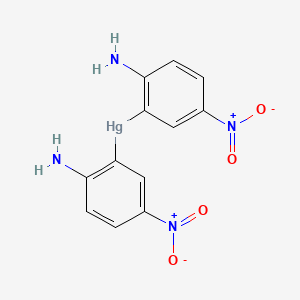 molecular formula C12H10HgN4O4 B12731552 Mercury, bis(2-amino-5-nitrophenyl)- CAS No. 120302-59-2