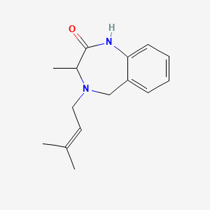 molecular formula C15H20N2O B12731561 3-Methyl-4-(3-methyl-but-2-enyl)-1,3,4,5-tetrahydro-1,4-benzodiazepin-2-one CAS No. 258849-83-1