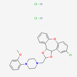 Piperazine, 1-((5-chloro-3a,12b-dihydrodibenzo(b,f)-1,3-dioxolo(4,5-d)oxepin-2-yl)methyl)-4-(2-methoxyphenyl)-, dihydrochloride