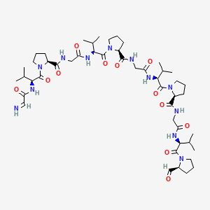 molecular formula C48H76N12O12 B12731575 Cyclo(val-pro-gly)4 CAS No. 97458-79-2