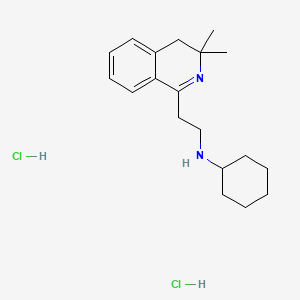 molecular formula C19H30Cl2N2 B12731597 1-Isoquinolineethanamine, 3,4-dihydro-N-cyclohexyl-3,3-dimethyl-, dihydrochloride CAS No. 126356-35-2