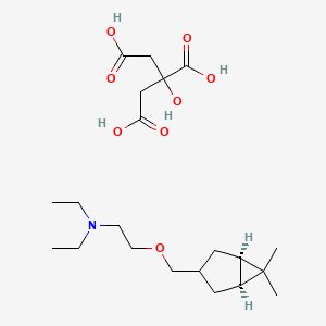 molecular formula C21H37NO8 B12731605 2-[[(1R,5S)-6,6-dimethyl-3-bicyclo[3.1.0]hexanyl]methoxy]-N,N-diethylethanamine;2-hydroxypropane-1,2,3-tricarboxylic acid CAS No. 153175-81-6