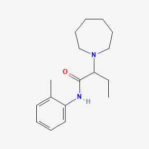 molecular formula C17H26N2O B12731611 1H-Azepine-1-acetamide, hexahydro-alpha-ethyl-N-(1-methylphenyl)- CAS No. 135841-41-7