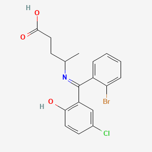 4-(((2-Bromophenyl)(5-chloro-2-hydroxyphenyl)methylene)amino)pentanoic acid