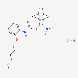 Carbamic acid, (2-(hexyloxy)phenyl)-, 5-(dimethylamino)tricyclo(4.4.0.0(sup 3,8))dec-4-yl ester, monohydrochloride, stereoisomer