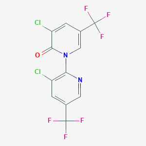 molecular formula C12H4Cl2F6N2O B1273190 3-氯-1-[3-氯-5-(三氟甲基)-2-吡啶基]-5-(三氟甲基)-2(1H)-吡啶酮 CAS No. 96741-18-3