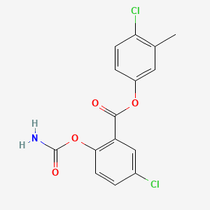 Benzoic acid, 2-((aminocarbonyl)oxy)-5-chloro-, 4-chloro-3-methylphenyl ester