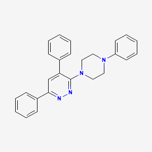 molecular formula C26H24N4 B12731909 Pyridazine, 4,6-diphenyl-3-(4-phenyl-1-piperazinyl)- CAS No. 190776-47-7