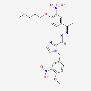 1H-Imidazole-2-carboxaldehyde, 1-((4-methoxy-3-nitrophenyl)methyl)-, (1-(3-nitro-4-(pentyloxy)phenyl)ethylidene)hydrazone