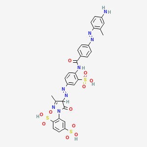 2-(4-((4-((4-((4-Amino-o-tolyl)azo)benzoyl)amino)-3-sulphophenyl)azo)-4,5-dihydro-3-methyl-5-oxo-1H-pyrazol-1-yl)benzene-1,4-disulphonic acid