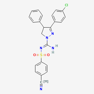 1H-Pyrazole-1-carboximidamide, 3-(4-chlorophenyl)-N-((4-(cyano-11C)phenyl)sulfonyl)-4,5-dihydro-4-phenyl-