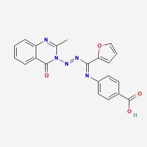 4-((2-Furanyl((2-methyl-4-oxo-3(4H)-quinazolinyl)azo)methylene)amino)benzoic acid