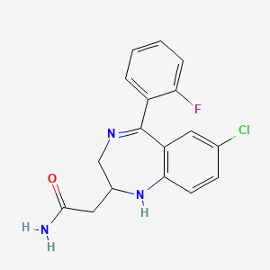 7-Chloro-2,3-dihydro-5-(2-fluorophenyl)-1H-1,4-benzodiazepine-2-acetamide