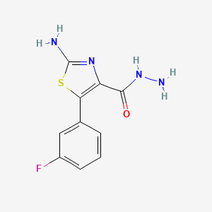 molecular formula C10H9FN4OS B1273215 2-氨基-5-(3-氟苯基)-1,3-噻唑-4-碳酰肼 CAS No. 886361-60-0