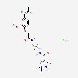 1H-Pyrrole-3-carboxamide, 2,5-dihydro-N-(3-((2-(2-methoxy-4-(1-propenyl)phenoxy)-1-oxoethyl)amino)-2,2-dimethylpropyl)-2,2,5,5-tetramethyl-, hydrochloride