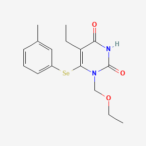 2,4(1H,3H)-Pyrimidinedione, 1-(ethoxymethyl)-5-ethyl-6-((3-methylphenyl)seleno)-