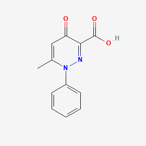 molecular formula C12H10N2O3 B1273243 6-Methyl-4-oxo-1-phenyl-1,4-dihydropyridazine-3-carboxylic acid CAS No. 68254-08-0