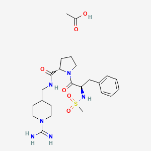 acetic acid;(2S)-N-[(1-carbamimidoylpiperidin-4-yl)methyl]-1-[(2R)-2-(methanesulfonamido)-3-phenylpropanoyl]pyrrolidine-2-carboxamide