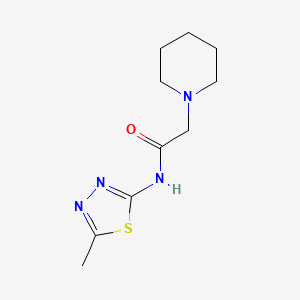 molecular formula C10H16N4OS B12732659 1-Piperidineacetamide, N-(5-methyl-1,3,4-thiadiazol-2-yl)- CAS No. 141400-65-9