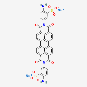 molecular formula C36H18N4Na2O10S2 B12732705 disodium;2-amino-5-[18-(4-amino-3-sulfonatophenyl)-6,8,17,19-tetraoxo-7,18-diazaheptacyclo[14.6.2.22,5.03,12.04,9.013,23.020,24]hexacosa-1(23),2,4,9,11,13,15,20(24),21,25-decaen-7-yl]benzenesulfonate CAS No. 93857-65-9