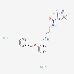 1H-Pyrrole-3-carboxamide, 2,5-dihydro-N-(3-(((2-(phenylmethyloxy)phenyl)methyl)amino)propyl)-2,2,5,5-tetramethyl-, dihydrochloride