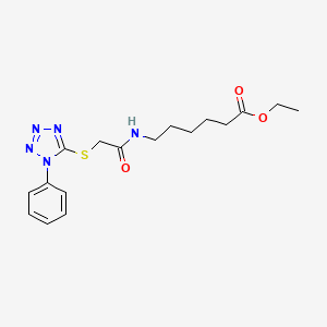 Ethyl 6-((((1-phenyl-1H-tetrazol-5-yl)thio)acetyl)amino)hexanoate