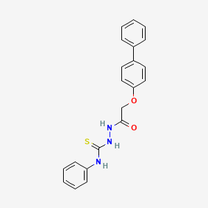 Acetic acid, ((1,1'-biphenyl)-4-yloxy)-, 2-((phenylamino)thioxomethyl)hydrazide