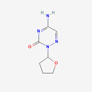 molecular formula C7H10N4O2 B12732825 5-Amino-2-(tetrahydro-2-furanyl)-1,2,4-triazin-3(2H)-one CAS No. 159494-27-6