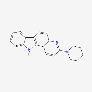 molecular formula C20H19N3 B12732836 11H-Pyrido(3,2-a)carbazole, 3-(1-piperidinyl)- CAS No. 127040-46-4