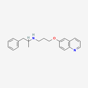 molecular formula C21H24N2O B12732837 alpha-Methyl-N-(3-(6-quinolinyloxy)propyl)benzeneethanamine CAS No. 84344-71-8