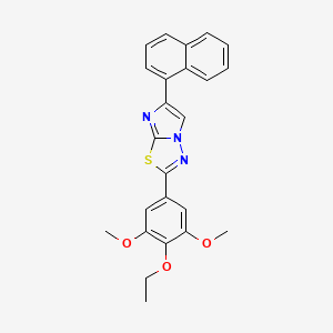 molecular formula C24H21N3O3S B12732848 2-(3,5-Dimethoxy-4-ethoxyphenyl)-6-(naphthalenyl)imidazo(2,1-b)-1,3,4-thiadiazole CAS No. 91924-64-0