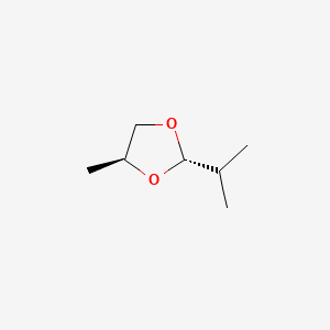 molecular formula C7H14O2 B12732856 2-Isopropyl-4-methyl-1,3-dioxolane, (2S,4S)- CAS No. 122045-40-3