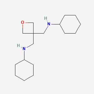 molecular formula C17H32N2O B12732907 Cyclohexylamine, N,N'-((3,3-oxetanediyl)dimethylene)bis- CAS No. 97401-35-9