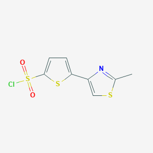 molecular formula C8H6ClNO2S3 B1273291 5-(2-甲基-1,3-噻唑-4-基)噻吩-2-磺酰氯 CAS No. 215434-25-6