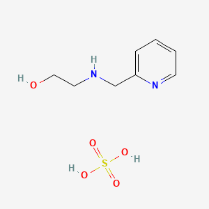 molecular formula C8H14N2O5S B12732923 Ethanol, 2-((2-pyridinylmethyl)amino)-, sulfate (salt) CAS No. 71735-68-7