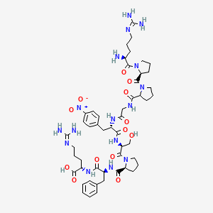 molecular formula C50H72N16O13 B12732959 Bradykinin, 4-nitro-phe(5)- CAS No. 57164-28-0