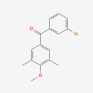 molecular formula C16H15BrO2 B1273302 3-Bromo-3',5'-dimethyl-4'-methoxybenzophenone CAS No. 844879-47-6