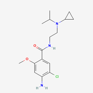 molecular formula C16H24ClN3O2 B12733025 Benzamide, 4-amino-5-chloro-N-(2-(cyclopropyl(1-methylethyl)amino)ethyl)-2-methoxy- CAS No. 126105-20-2