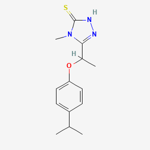 molecular formula C14H19N3OS B1273314 5-[1-(4-isopropylphenoxy)ethyl]-4-methyl-4H-1,2,4-triazole-3-thiol CAS No. 667413-64-1