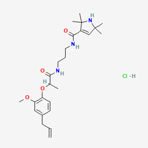 1H-Pyrrole-3-carboxamide, 2,5-dihydro-N-(3-((2-(2-methoxy-4-(2-propenyl)phenoxy)-1-oxopropyl)amino)propyl)-2,2,5,5-tetramethyl-, monohydrochloride