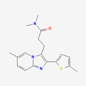 Imidazo(1,2-a)pyridine-3-propanamide, 2-(5-methyl-2-thienyl)-N,N,6-trimethyl-