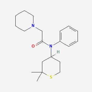 molecular formula C20H30N2OS B12733268 N-(2,2-Dimethyltetrahydro-2H-thiopyran-4-yl)-1-piperidineacetanilide CAS No. 78028-49-6