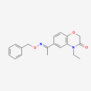 molecular formula C19H20N2O3 B12733326 4-Ethyl-6-(1-((phenylmethoxy)imino)ethyl)-2H-1,4-benzoxazin-3(4H)-one CAS No. 91119-68-5