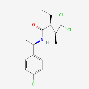 Cyclopropanecarboxamide, 2,2-dichloro-N-((1R)-1-(4-chlorophenyl)ethyl)-1-ethyl-3-methyl-, (1R,3S)-