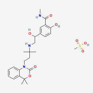 Benzamide, 5-(2-((3-(4,4-dimethyl-2-oxo-2H-3,1-benzoxazin-1(4H)-yl)-1,1-dimethylpropyl)amino)-1-hydroxyethyl)-2-hydroxy-N-methyl-, monomethanesulfonate (salt)