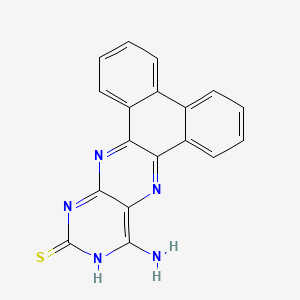 molecular formula C18H11N5S B12733382 Phenanthro(9,10-g)pteridine-11-thiol, 13-amino- CAS No. 78270-83-4